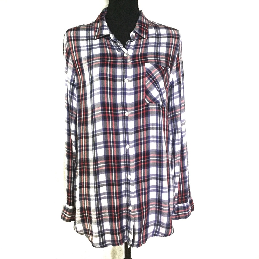 Banana Republic Boyfriend Fit Plaid Button Down